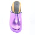 thumbnail image 6 of BJORK Maja Open Back Wood Leather Clogs (Magenta Metallic - EU37), 6 of 8