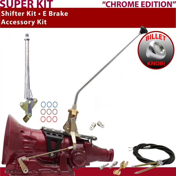 American Shifter 4L60 Shifter Kit Chrome 16 in. E Brake Cable Clevis for F27AF