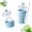 Blue, variant on Portable Foldable Ice Ball Cup with Lid and Straw, Reusable Ices Ball Maker Mold, Creative Silicone Ice Hockey Cup Lightweight & Easy-Clean for Whiskey, Juice, Coffee and Cold Drinks (Yellow)