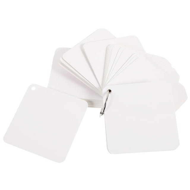 TEHAUX 4 Rings Double-Sided Blank Notes Cards Paper for Taking Notes at Home
