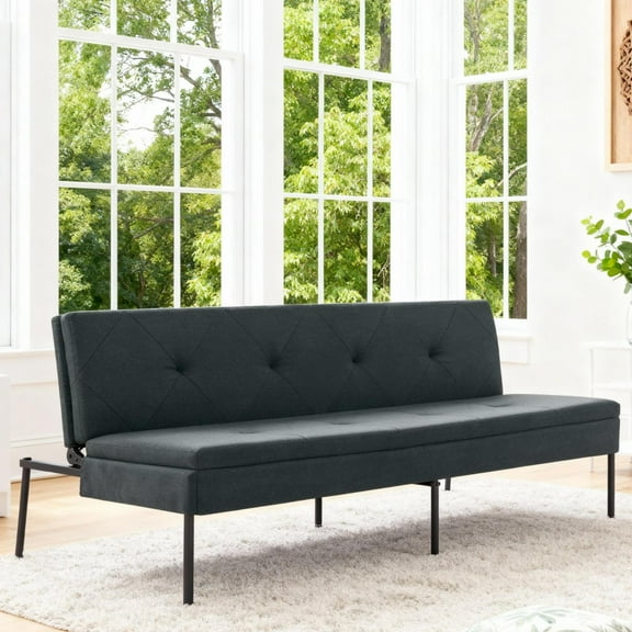 Gewnee 63.39"Futon Couches,Folding Loveseat Recliner with 5 Positions,Iron Frame,Fits Small Spaces,Apartments,Dorms – Easy Assembly