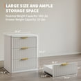 thumbnail image 4 of Fluted Nightstand with Charging Station, Bedside Table with Drawers and Open Storage Space, Metal Handles and Rounded Corners for Safety, Side Tables, End Table Bedroom, Living Room, 4 of 10