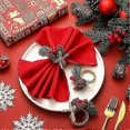 thumbnail image 2 of 12 Pieces Christmas Napkin Rings Holder Pine Cones Poinsettia Pumpkin Wooden Napkin Rings Decor for Christmas Thanksgiving Birthday Party Supplies (Cl, 2 of 5
