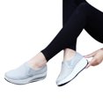 thumbnail image 5 of Anuirheih Women's Walking Shoes Breathable Wedge Sock Sneakers Slip On Lightweight Shoes Comfort Platform Sneakers(Gray), 5 of 9