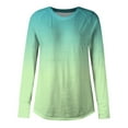 thumbnail image 4 of MKLEKYY Chemises Noires pour Femmes Haut à Manches Longues Col Rond Mode Basique T-Shirt Imprimé Tunique Thumbhole, 4 of 4