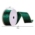 thumbnail image 3 of Vickerman 2.5" x 10 Yards Green with Gold dots Ribbon, 3 of 3