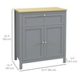 thumbnail image 3 of HOMCOM Armoire de Rangement Buffet Bahut avec Doubles Portes Gris, 3 of 10