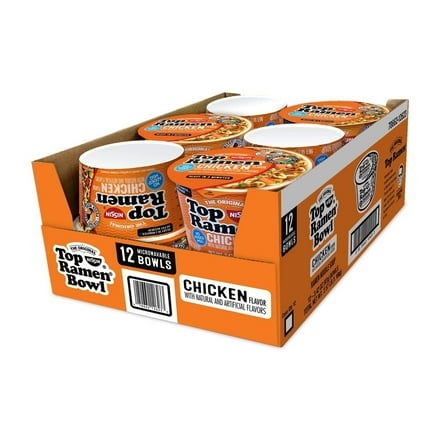 Nissin Top Ramen Chicken Bowl 3.4 Ounce (Pack of 12)