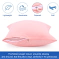 thumbnail image 5 of REGALWOVEN 2 Pack Egyptian Cotton Pillowcases with Zipper Clourse Standard Light Pink, 5 of 8