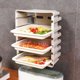thumbnail image 3 of Vajilla de tipo cajón de varias capas Bandeja de almacenamiento de vajilla lateral montada en la pared Organizador de cocina Plato apilable B, 3 of 5