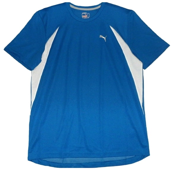 PUMA Men's Sport Lifestyle Training T-shirt - Blue/White - Size Medium