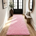 thumbnail image 6 of Shag Runner Rug for Bedroom Living Room 2x6 Upgrade Non-Slip Fluffy Soft Bedside Rugs,Pink Shaggy Carpet for Kids Girls Boys Dorm Nursery Home Decor Aesthetic, 6 of 15