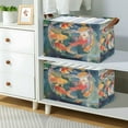 thumbnail image 2 of Yayeee Foldable Storage Basket for Shelves with Handles Waterproof Cloth Bins, Green Goldfish, 2 of 7