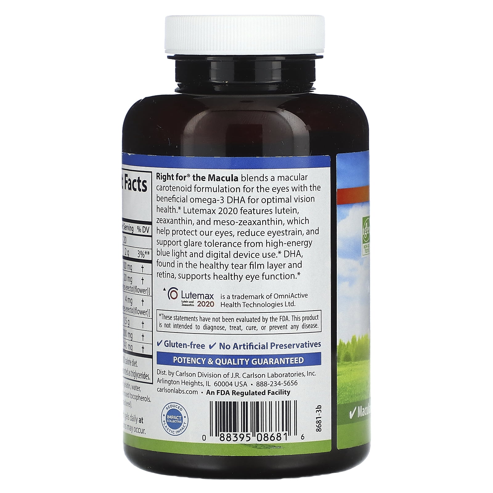 Carlson Right for the Macula, 120 Soft Gels
