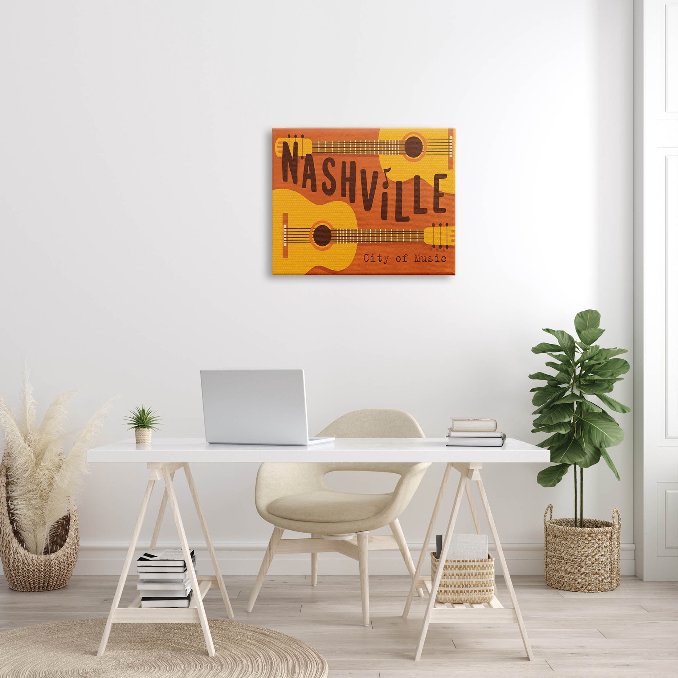 Nashville City of Music Guitars Performing & Arts Graphic Art Gallery Wrapped Canvas Print Wall Art