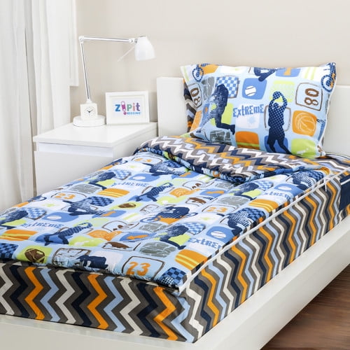Zipit Bedding Extreme Sports 3 Piece Twin Comforter Set Walmart