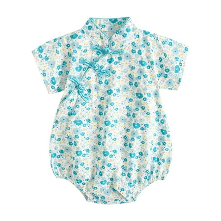 

XYIJANI Cloud Island Baby Clothes Infant Newborn Kids Baby Girls Short Sleeve Floral Patchwork Romper Bodysuit Outfit 18 Month Boy Baby Boy S Clothing Baby Clothes Girl (Green 12M)