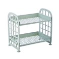 thumbnail image 2 of 2 Tier Plastic Storage Shelves Hollowed Out Corner Rack Organizer, 2 of 3