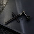 thumbnail image 3 of 3 pares de pendientes unisex de acero inoxidable con forma de cruz, piercings para hombres y mujeres., 3 of 7