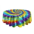 thumbnail image 5 of Colorful Rainbow Tie Dye Spiral Pattern Round Tablecloth 60"x60",Wrinkle Wipeable Table Cloth for Kitchen Dining Room Picnic Patio Party, 5 of 6