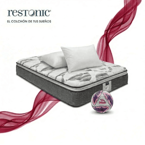 Colchón King Size Restonic Ortopédico Ultra Confort + 2 Almohadas Restonic + Balón Voit