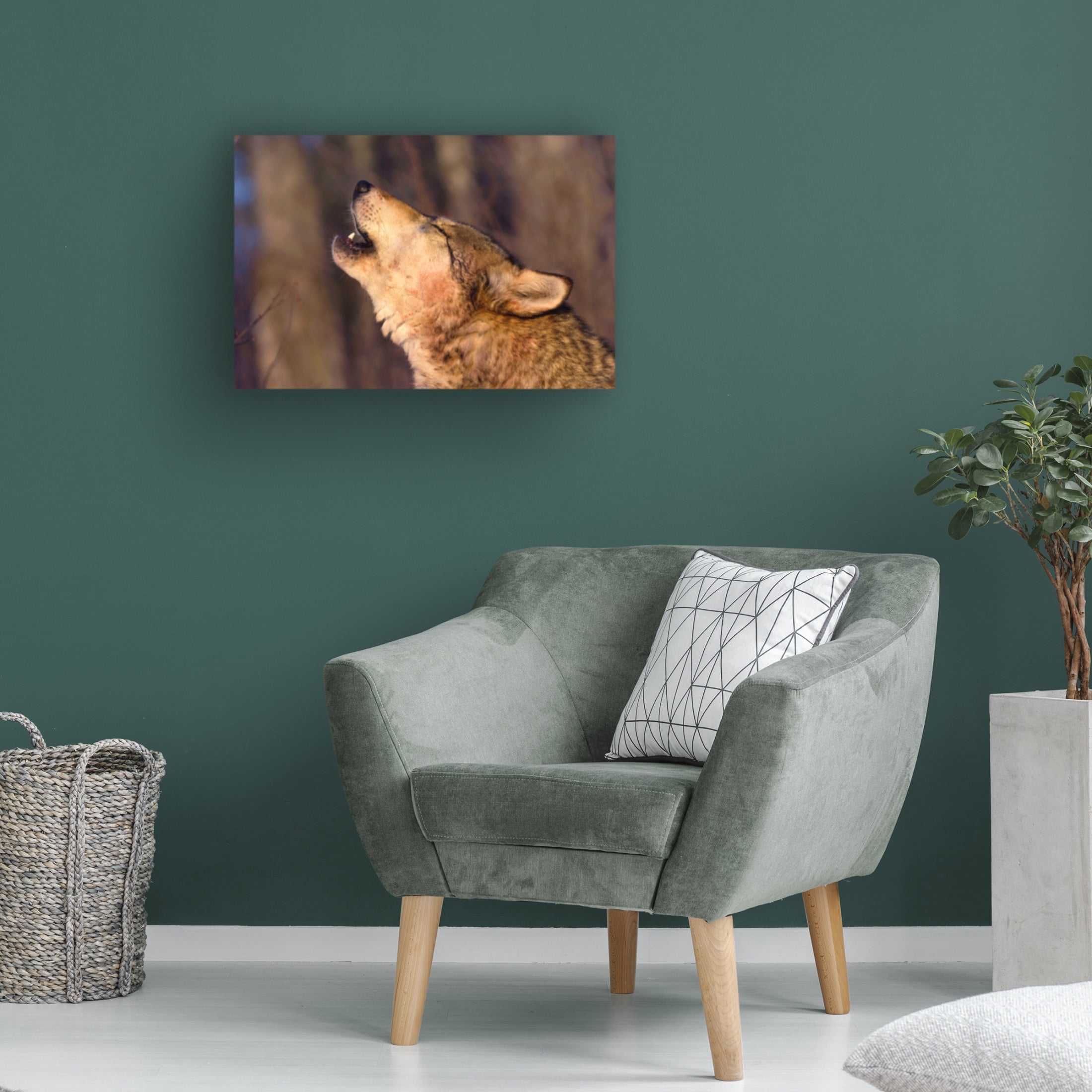 Canvas Wall Art - Lisa Dearing 'Lonesome Howl' Wall Art for Living Room, Bedroom, or Office Décor by Trademark Fine Art - 32 x 22 Inches