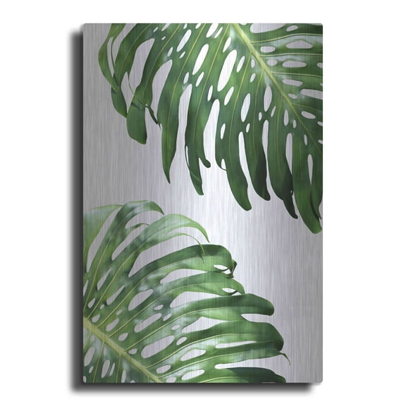 Luxe Metal Art 'Double Philodendron (color)' by Lexie Greer, 24"x36"