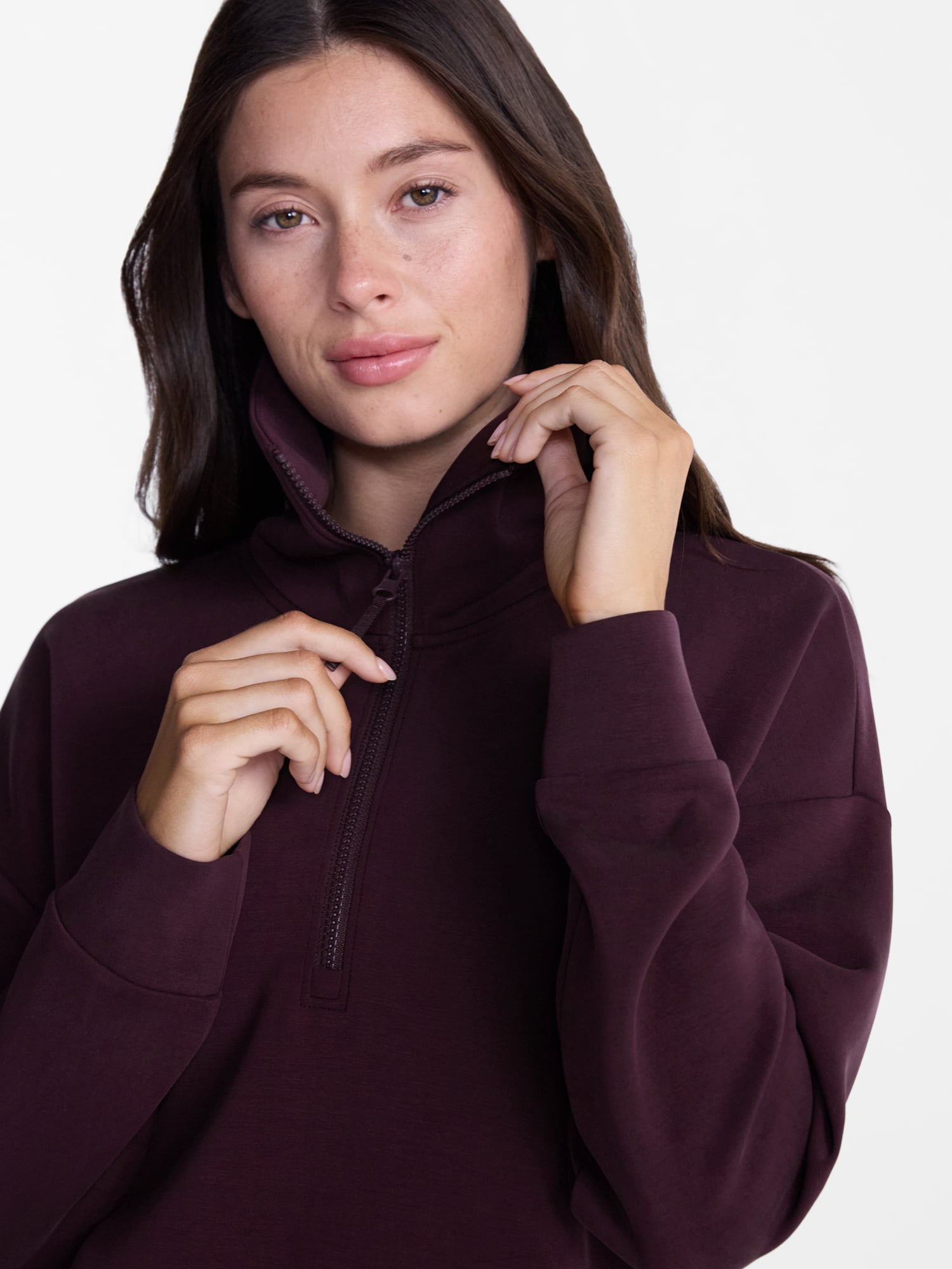 Avia Women's and Women's Plus Quarter-Zip ScubaKnit Pullover, Sizes XS-4X
