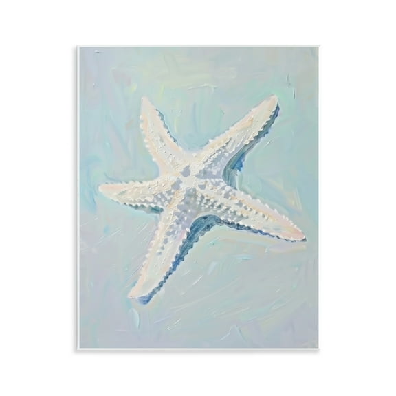 Stupell Industries Coastal Starfish on Blue Animals Painting Unframed Art Print Wall Art, 11 x 14