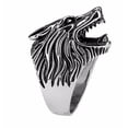 thumbnail image 2 of Wolf Head 316 Stainless Steel Mens Casting Ring- Size 13, 2 of 3
