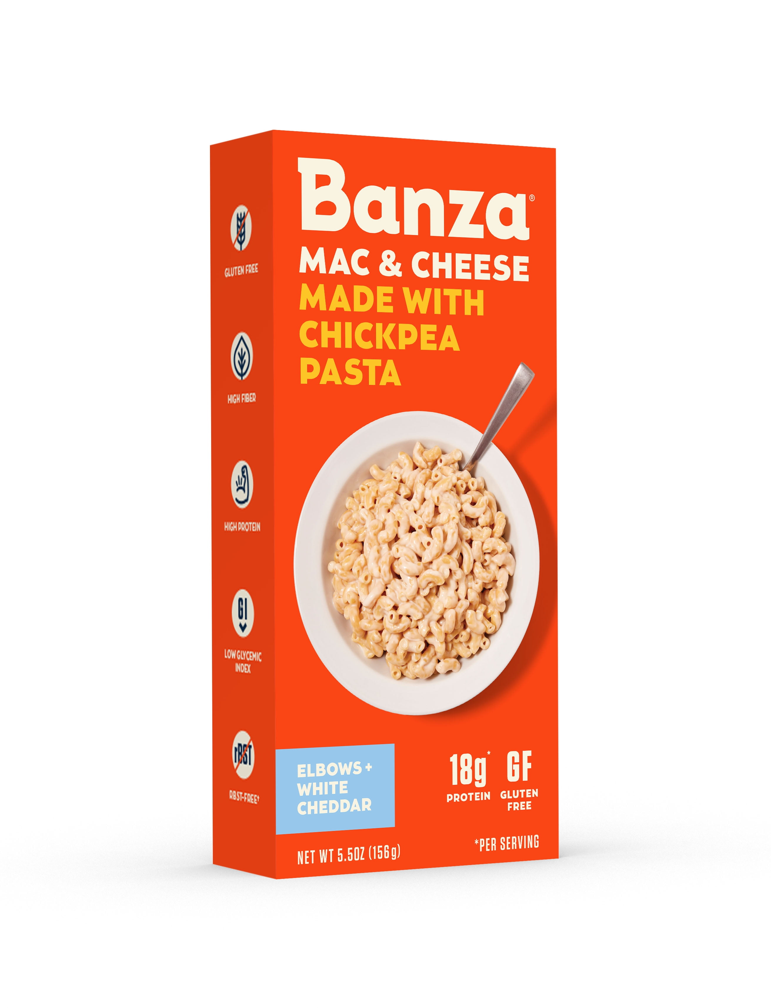 Banza Chickpea Mac & Cheese, White Cheddar, ShelfStable Box