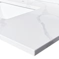 thumbnail image 6 of Montary 37-inch Quartz Bathroom Vanity Top with Undermounted Ceramic Sink & 4 Inch High Backsplash, 3/4" Thick Quartz Stone Vanity Sink Tops with 1 Pre-Drilled Hole, Calacatta White, 6 of 7