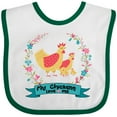 thumbnail image 3 of Inktastic Chicken Farming My Chickens Love Me Girls Baby Bib, 3 of 4