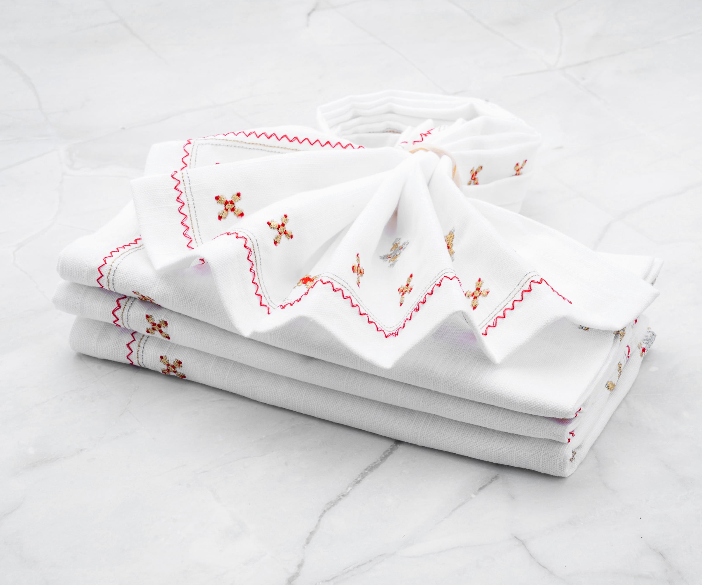 Kukinta Linen Napkins Set of 12, Versatile 17x17 Inches Handmade Cotton Cloth Napkins, Dinner Table Cloth Napkins for Wedding, Christmas and Parties