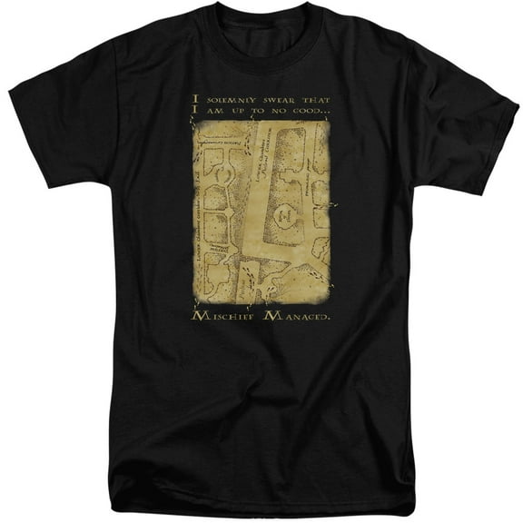 Harry Potter - Marauders Map Interior Words - Tall Fit Short Sleeve Shirt - XX-Large