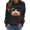 thumbnail image 2 of Mifsaly Halloween Sweatshirts for Women Pumpkin Graphic Cute Ghost Pullover Tops Crewneck Long Sleeve Festival Loose Fit Slouchy Shirts, 2 of 5