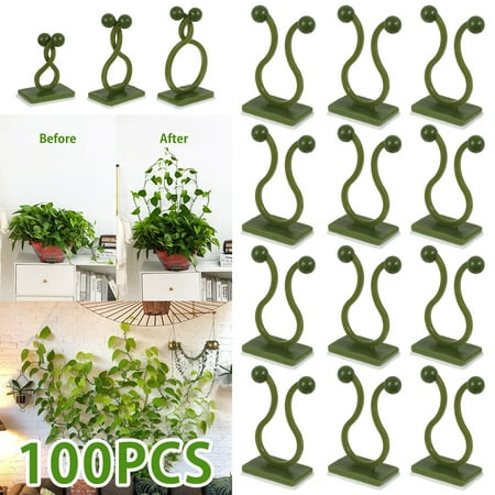 

Everso 100Pcs Plant Climbing Wall Fixture Clips Self-Adhesive Invisible Hook Plant Sticky Clips Climbing Plant Vine Vegetable Support Holder for Climbing Plant Room Decoration Indoor Outdoor