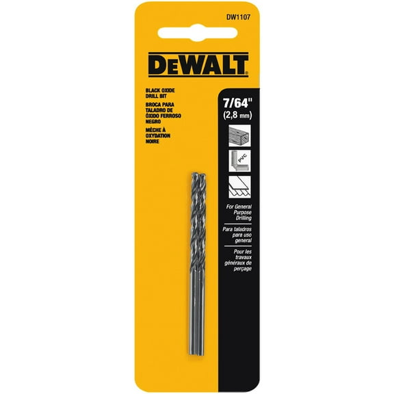 DEWALT DW1107 7/64-Inch Black Oxide Split Point Twist Drill Bit 2-Pack