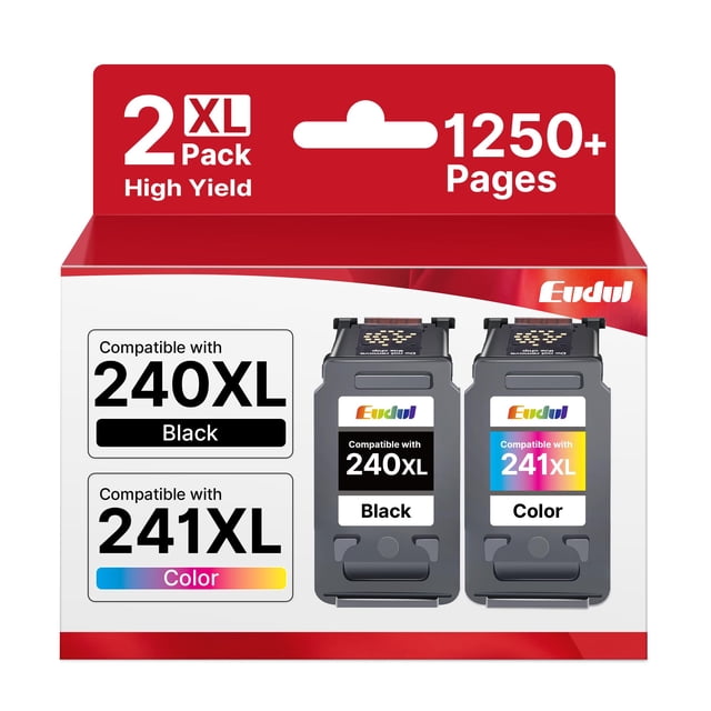 Combo de cartuchos de tinta Eudul PG-240 CL-241 XL, 2 piezas