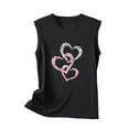 thumbnail image 5 of Sakmal Black Summer Tops for Women Sleeveless Crew Neck Love Heart Tank Tops Womens Shirts Plus Size, 5 of 5