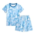 thumbnail image 2 of Baby Boy Outfit Boys Short Sleeve Tee and Shorts Soft Pajama Alternative Set Boys' Clothing Sets Blue 100, 2 of 3