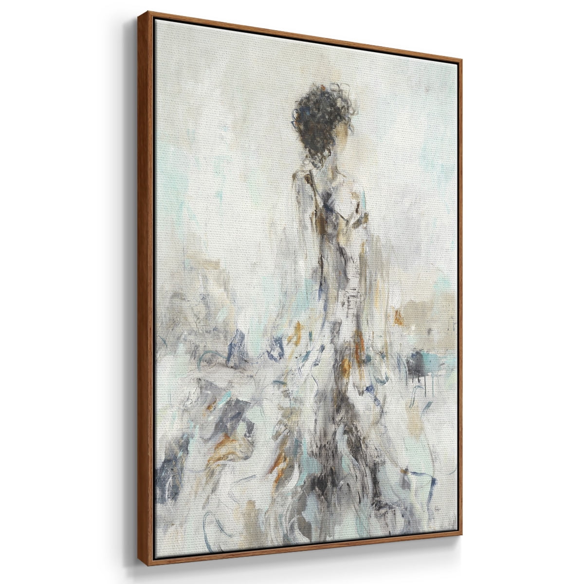 Romantic Reflection II Framed Premium Gallery Wrapped Canvas - Ready to Hang - 25 x 37 - Walnut Floating Frame