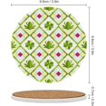 thumbnail image 2 of GZHJMY 6Pcs Round Geometric Pattern with Frogs Ceramic Coasters with Cork-Backed for Coffee Drink, Cup Mat Absorbent Stone Coasters, 2 of 5