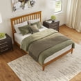 thumbnail image 3 of Mission Queen Solid Wood Foundation Bed in Light Toffee, 3 of 24