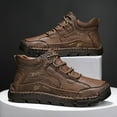 thumbnail image 3 of [Breathable Anti-Slip Sneakers] for Outdoor Use, Ideal for Spring, Summer, and Autumn, Breathable Anti-Slip Men's Casual Stitching Sneakers - Lace-Up Walking Shoes, 3 of 9