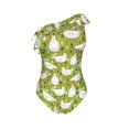 thumbnail image 5 of Wukai Funny Chicken Chic One Shoulder Swimwear with Ruffle Design and Tummy Control Skirt: Fashionable, Supportive, Comfortable for Beach-X-Large, 5 of 7
