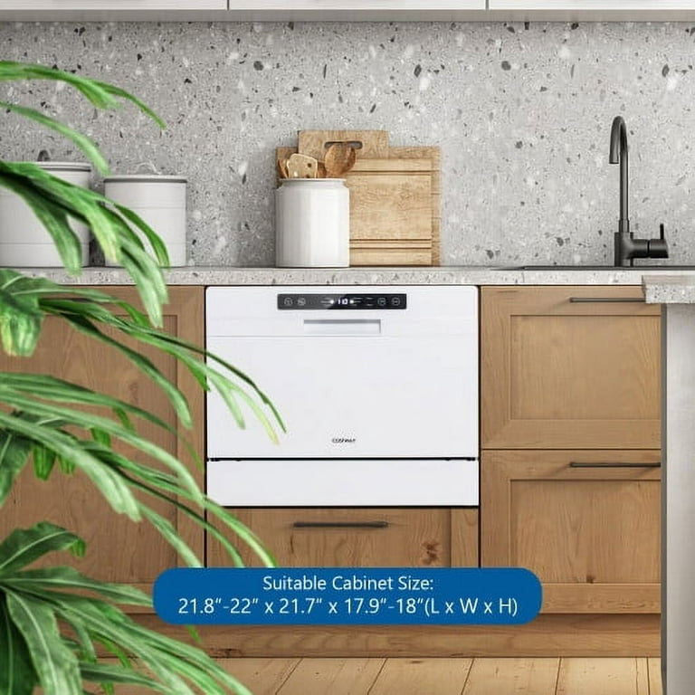 Compact Countertop Dishwasher with 6 Place Settings and 5 Washing Programs  