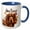 Blue/White, variant on 3drose, Adorable Sussex Spaniel Dog with Autumn Leaves for Funny Thanksgiving, 11oz Two-tone Black Mug
