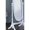 thumbnail image 4 of Ore International White Finish Oval Wood Cheval Floor Standing Mirror - 59.5" tall, 4 of 8