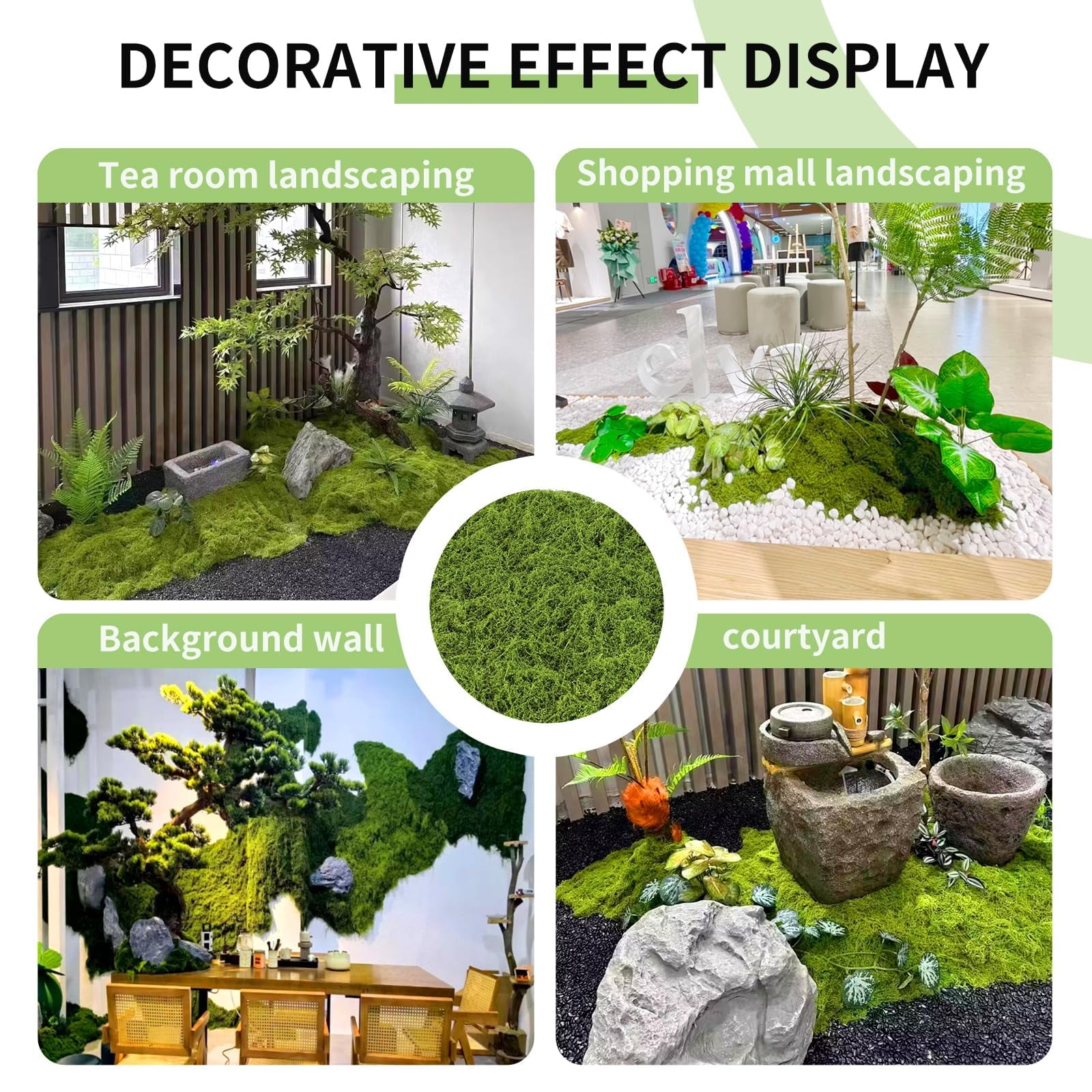 Preserved Moss Roll - Artificial Green Moss for Floral Arrangements, Model Railroads, and Woodland Party Decorations(Light Green)